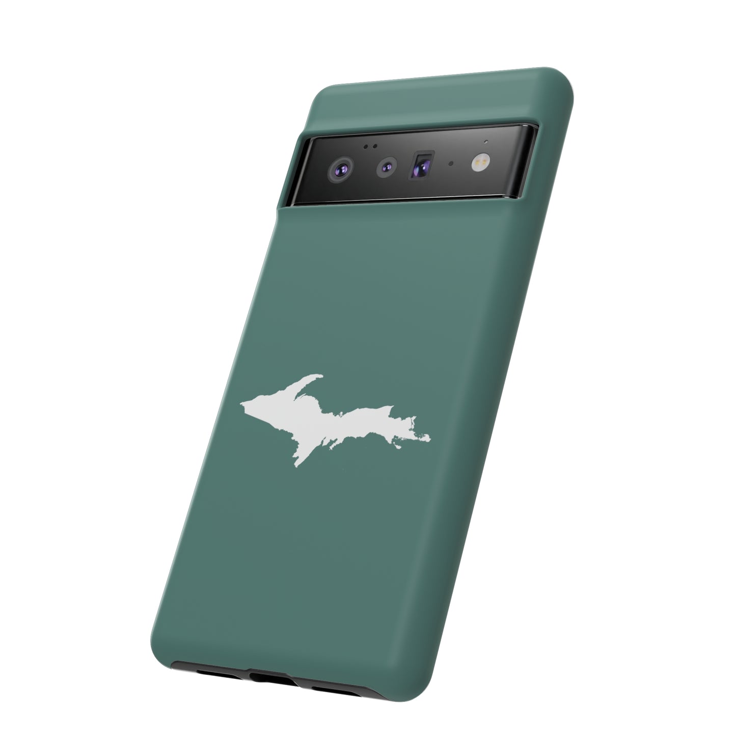 Michigan Upper Peninsula Tough Phone Case (Copper Green w/ UP Outline) | Samsung & Pixel Android