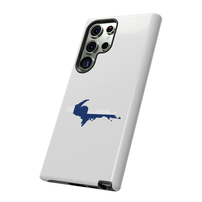 Michigan Upper Peninsula Tough Phone Case (Birch Bark White w/ UP Finland Flag Outline) | Samsung & Pixel Android