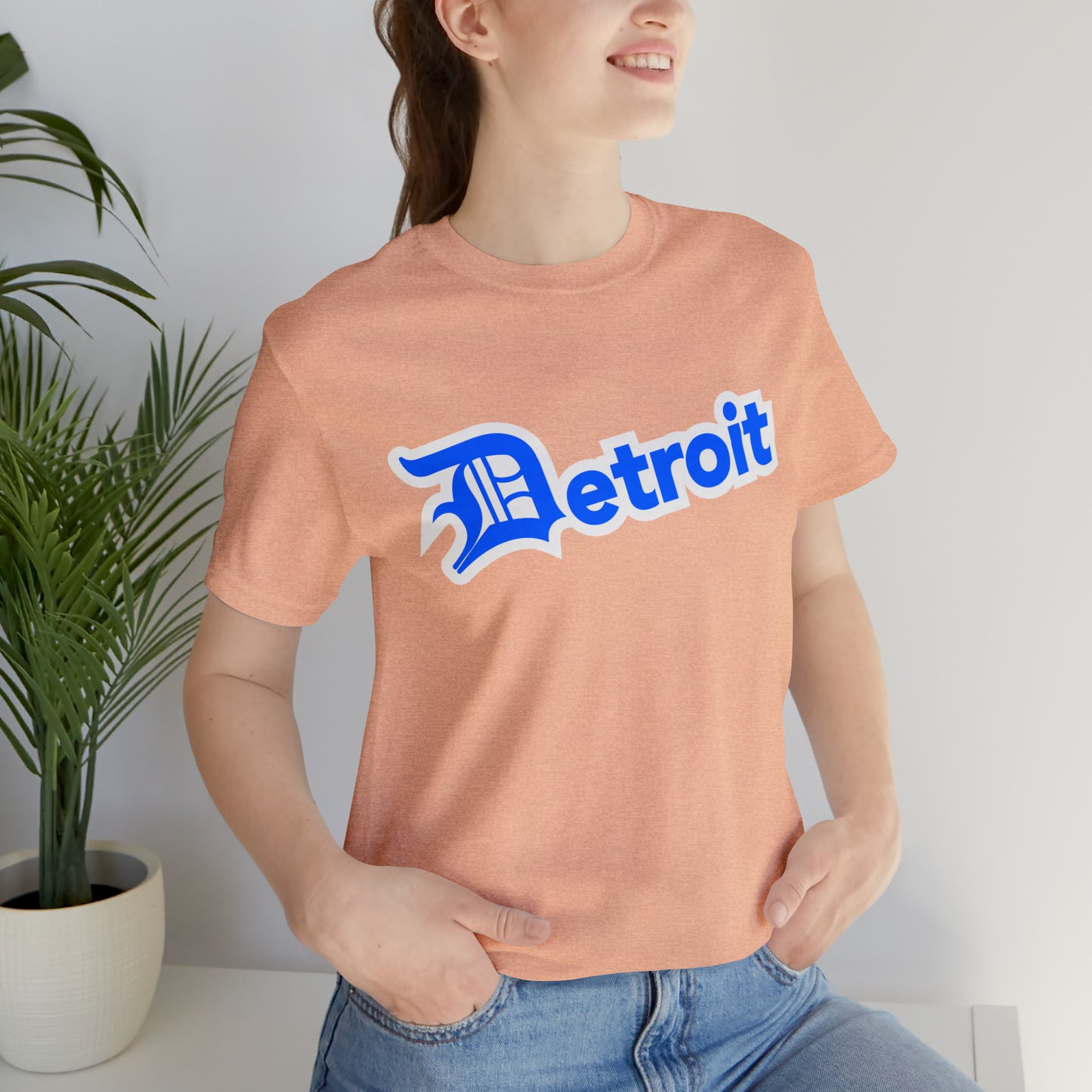 'Detroit' T-Shirt (MotorTown Blue w/ Old English 'D') | Unisex Standard