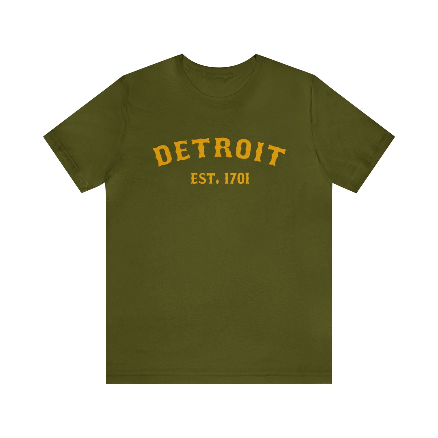 'Detroit EST. 1701' T-Shirt (Gold Ballpark Font) | Unisex Standard