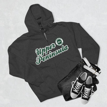 Upper Peninsula EST 1837' Hoodie (Superior Green Script Font) | Unisex Full Zip