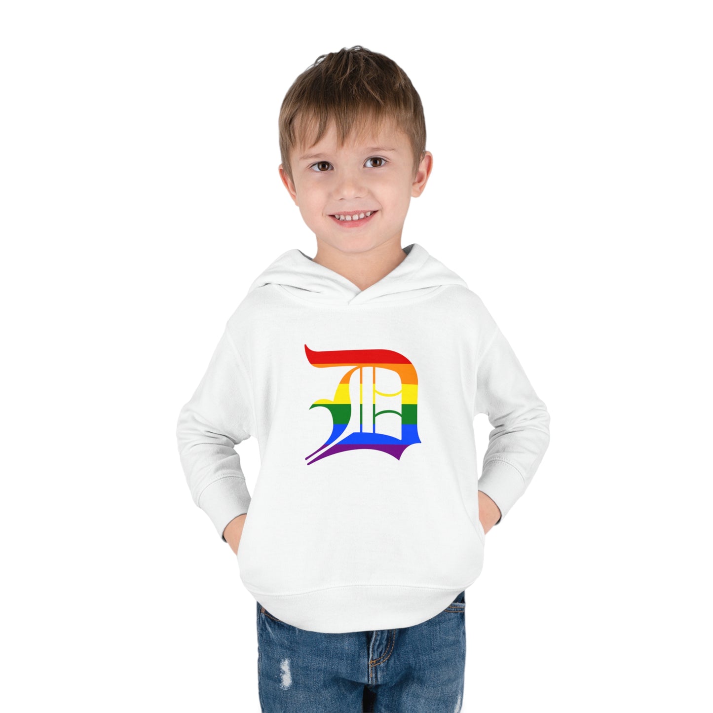 Detroit 'Old English D' Hoodie (Rainbow Pride Edition)| Unisex Toddler