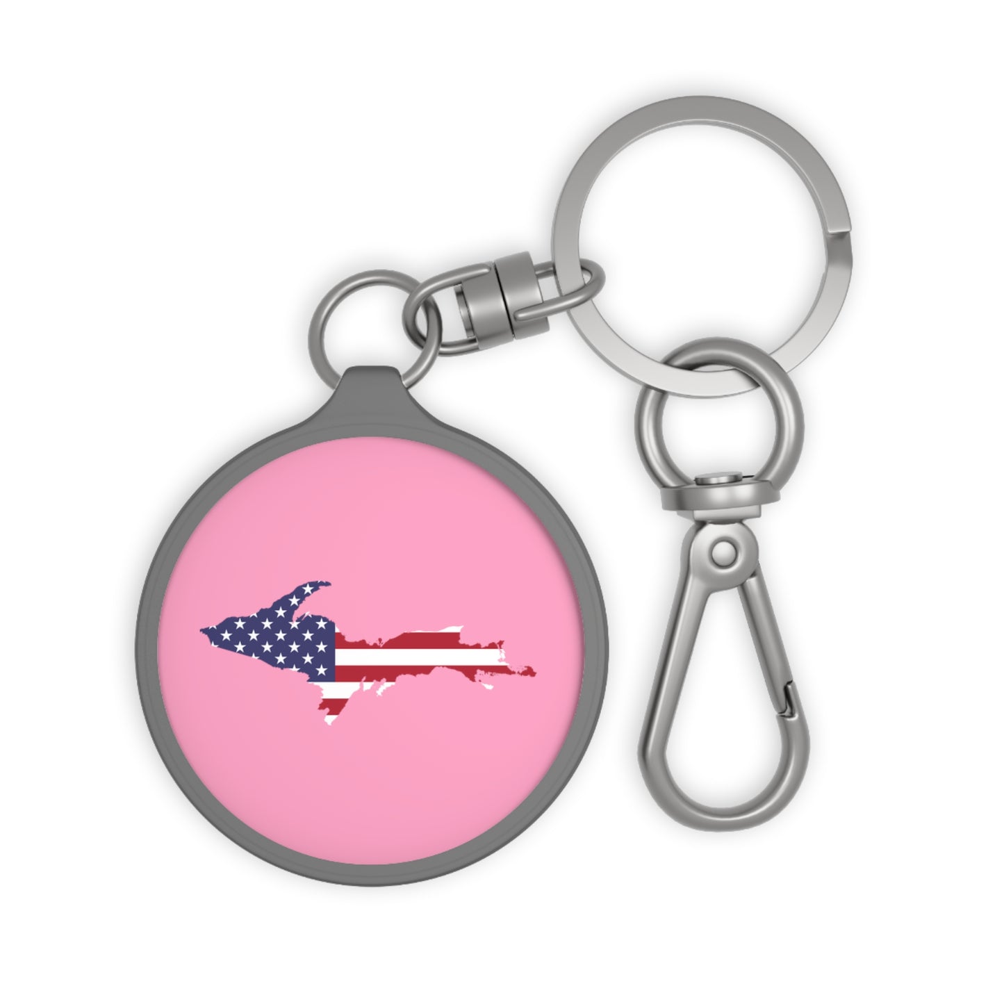 Michigan Upper Peninsula Keyring (w/ UP USA Flag) | '67 Caddie Pink