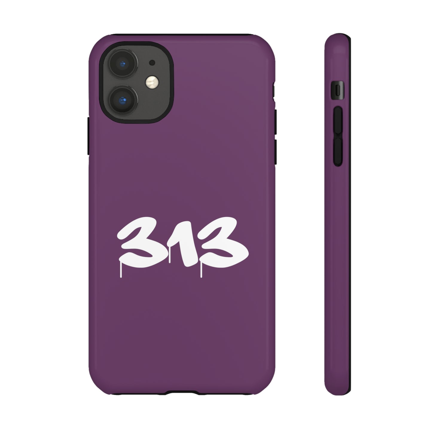 Detroit '313' Tough Phone Case (Plum Tag Font) | Apple iPhone