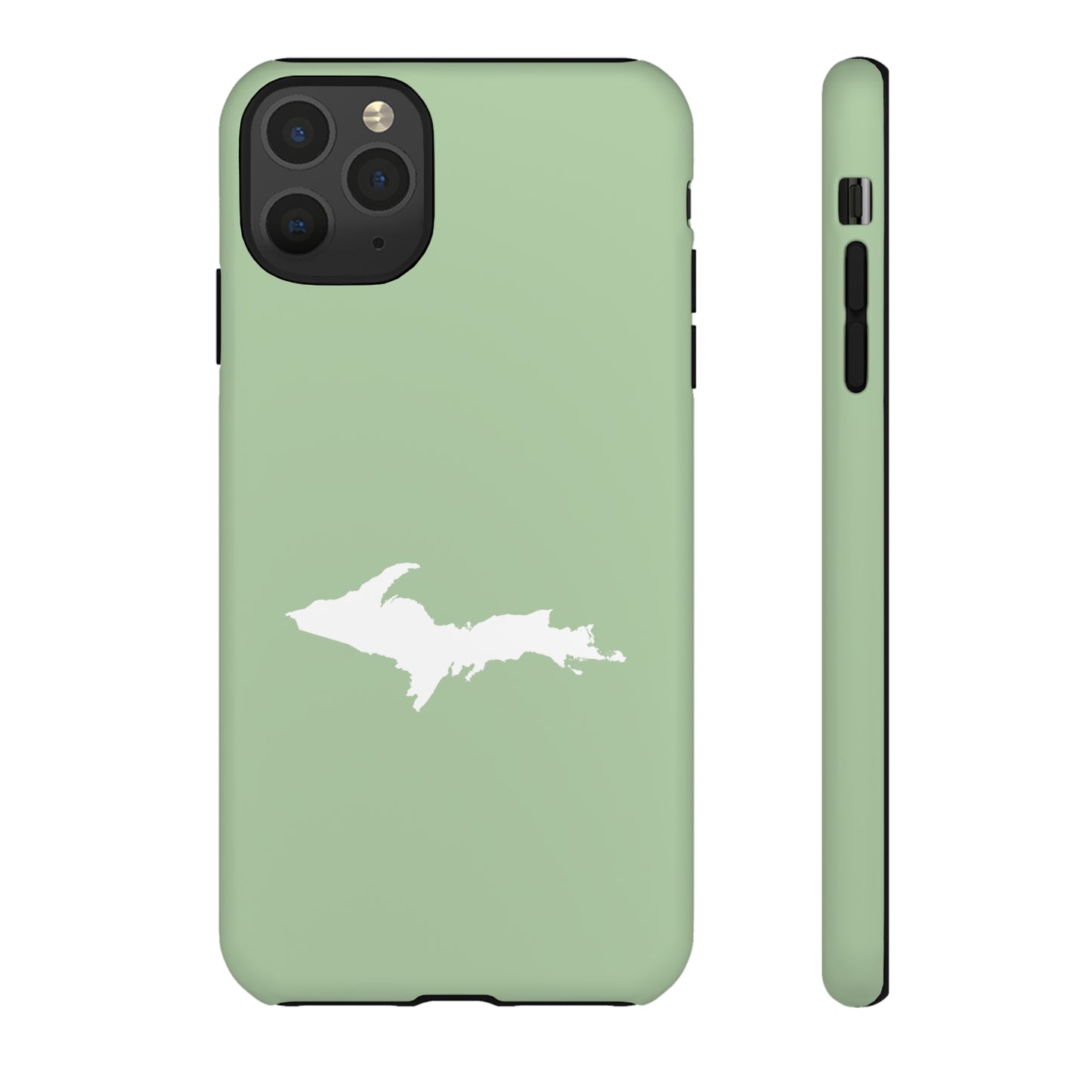 Michigan Upper Peninsula Tough Phone Case (Green Tea Color w/ UP Outline) | Apple iPhone