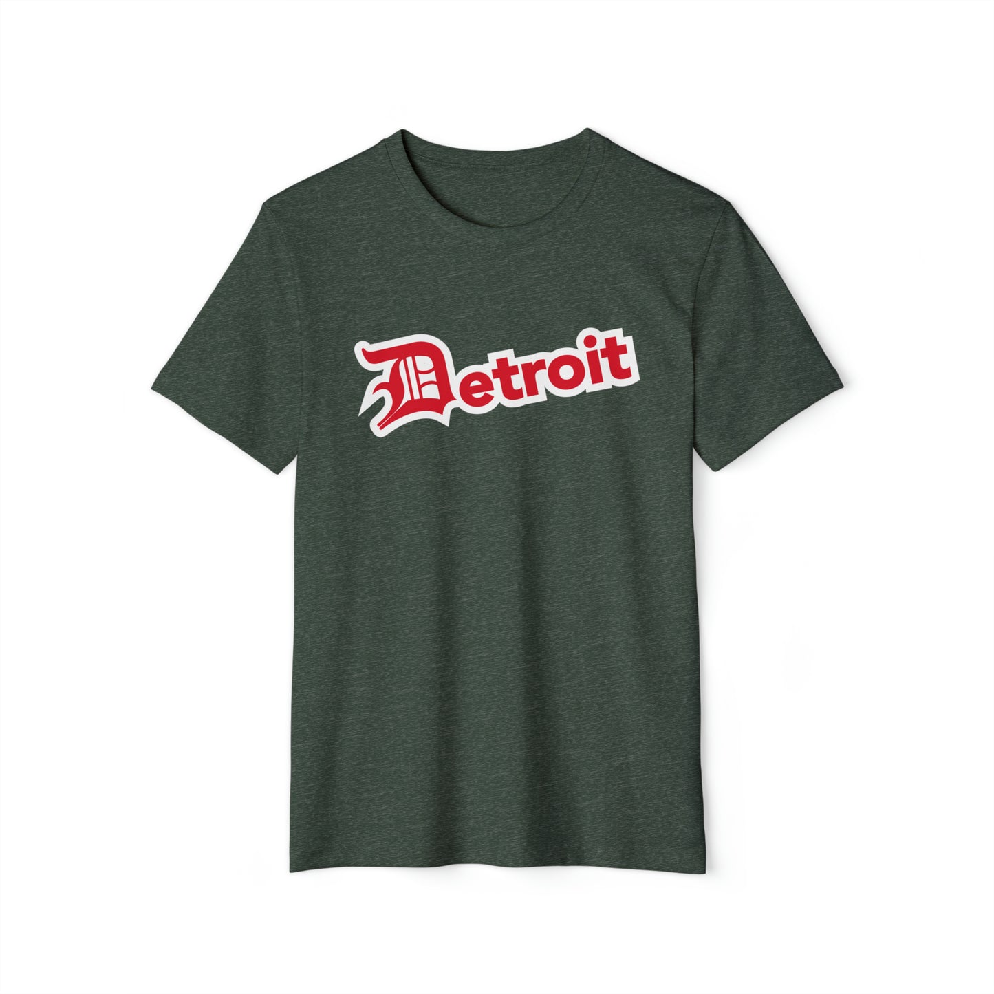 'Detroit' T-Shirt (Aliform Red Old English 'D') | Unisex Recycled Organic