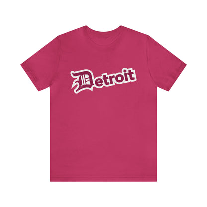 'Detroit' T-Shirt (Ruby Red w/ Old English 'D') | Unisex Standard