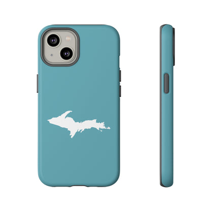 Michigan Upper Peninsula Tough Phone Case (Lake Huron Blue w/ UP Outline) | Apple iPhone