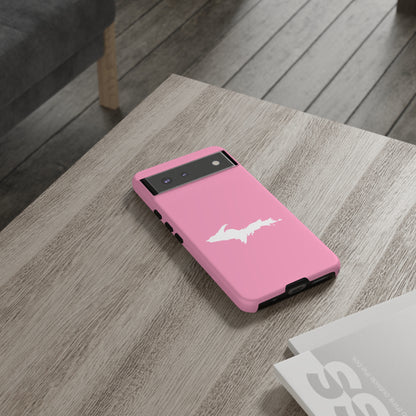 Michigan Upper Peninsula Tough Phone Case ('67 Caddie Pink w/ UP Outline) | Samsung & Pixel Android