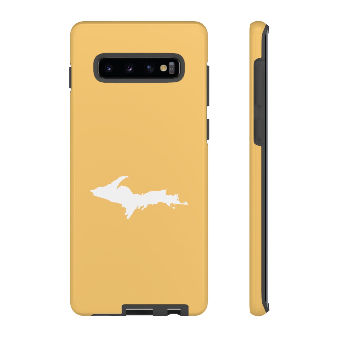 Michigan Upper Peninsula Tough Phone Case (Citrine Color w/ UP Outline) | Samsung & Pixel Android