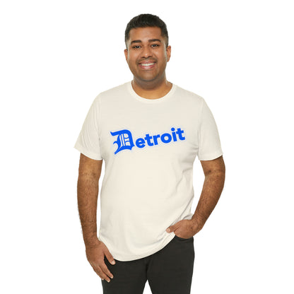 'Detroit' T-Shirt (MotorTown Blue w/ Old English 'D') | Unisex Standard