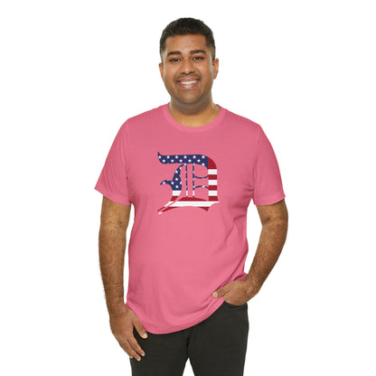 Detroit 'Old English D' T-Shirt (Patriotic Edition) | Unisex Standard