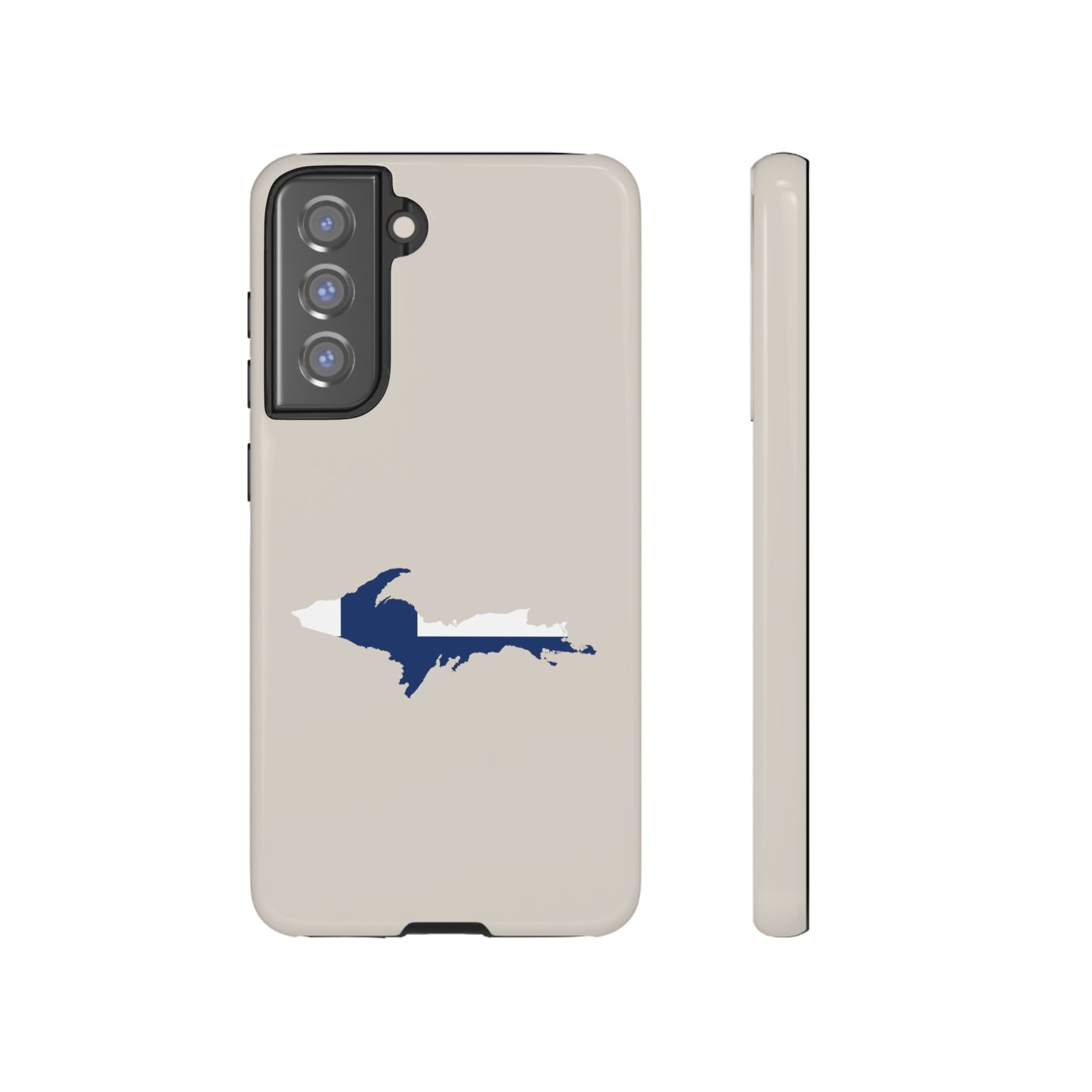 Michigan Upper Peninsula Tough Phone Case (w/ UP Finland Flag Outline) | Samsung & Pixel Android