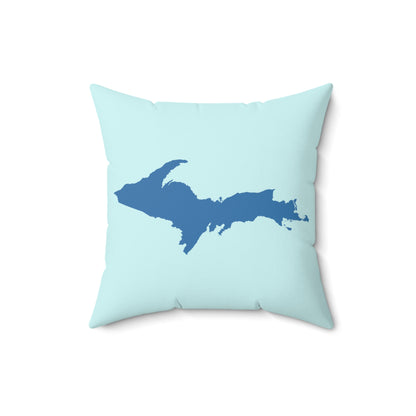 Michigan Upper Peninsula Accent Pillow (w/ UP Outline) | Cyan