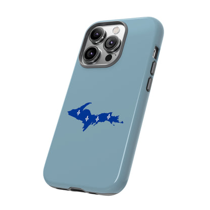 Michigan Upper Peninsula Tough Phone Case (Opal Blue w/ UP Quebec Flag Outline) | Apple iPhone