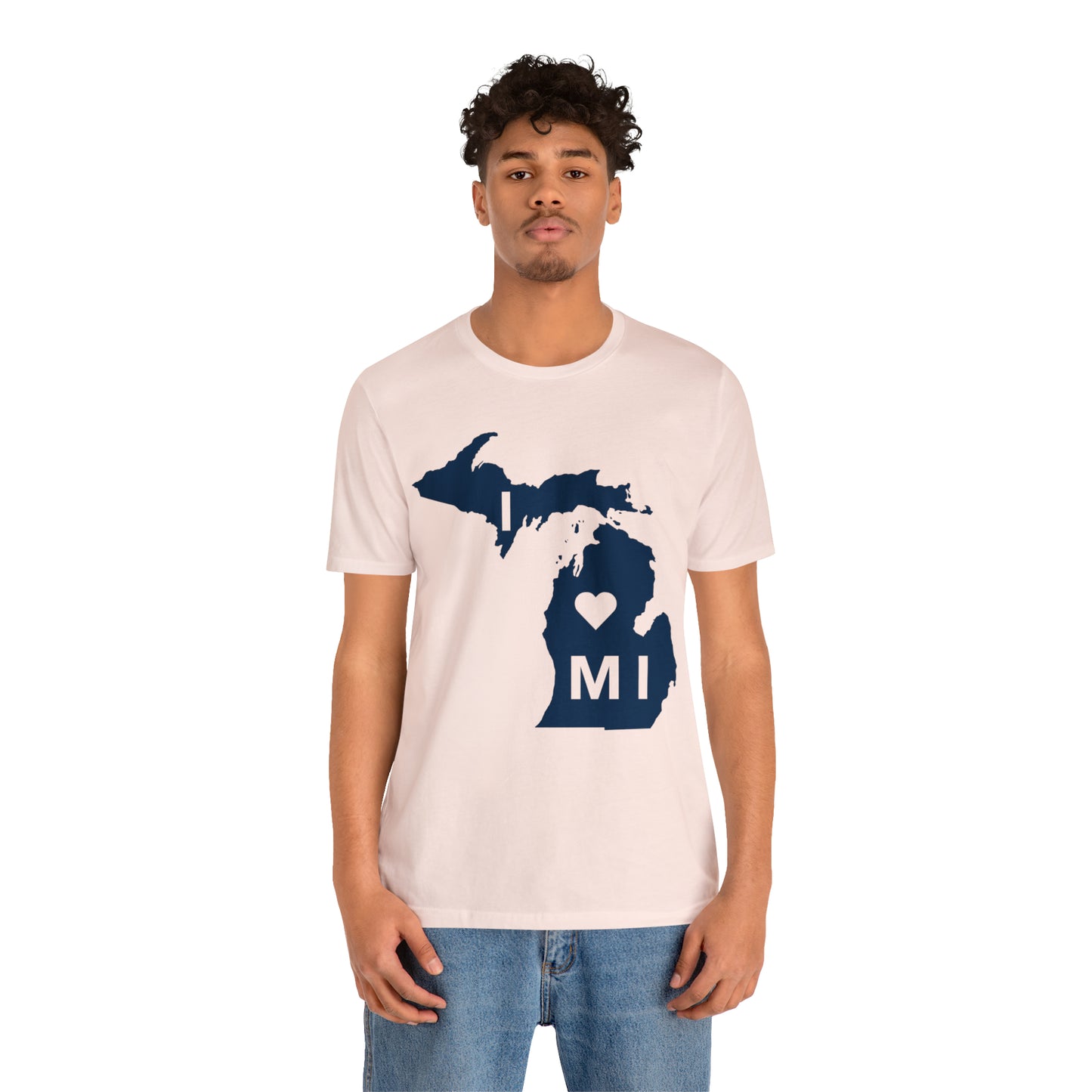 'I ❤️ MI' T-Shirt (w/ Full MI Outline) | Unisex Standard Fit