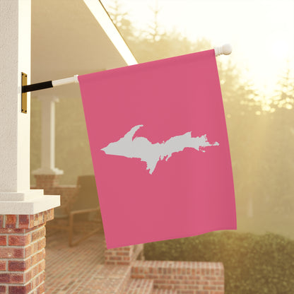 Michigan Upper Peninsula Home & Garden Flag (w/ UP Outline) | Rhodochrosite Pink