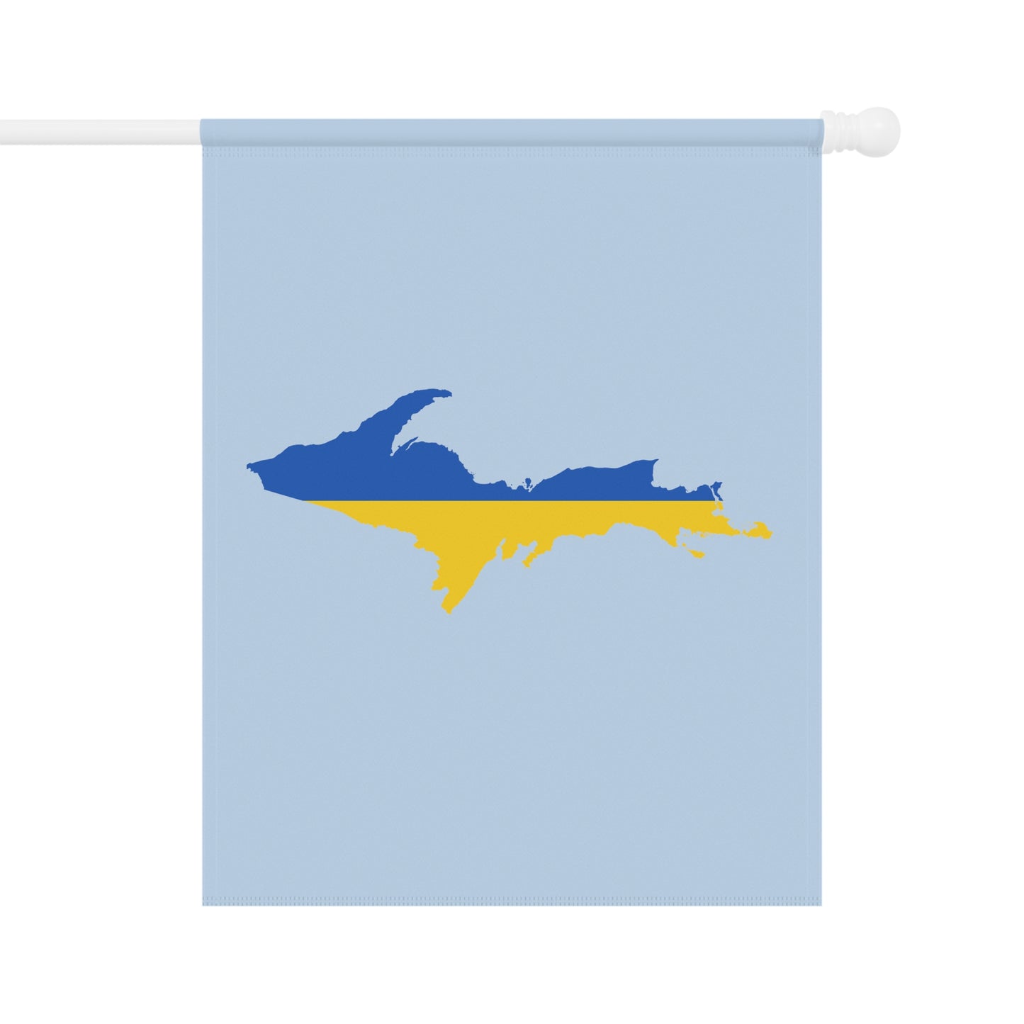 Michigan Upper Peninsula Home & Garden Flag (w/ UP Ukraine Flag) | Light Blue