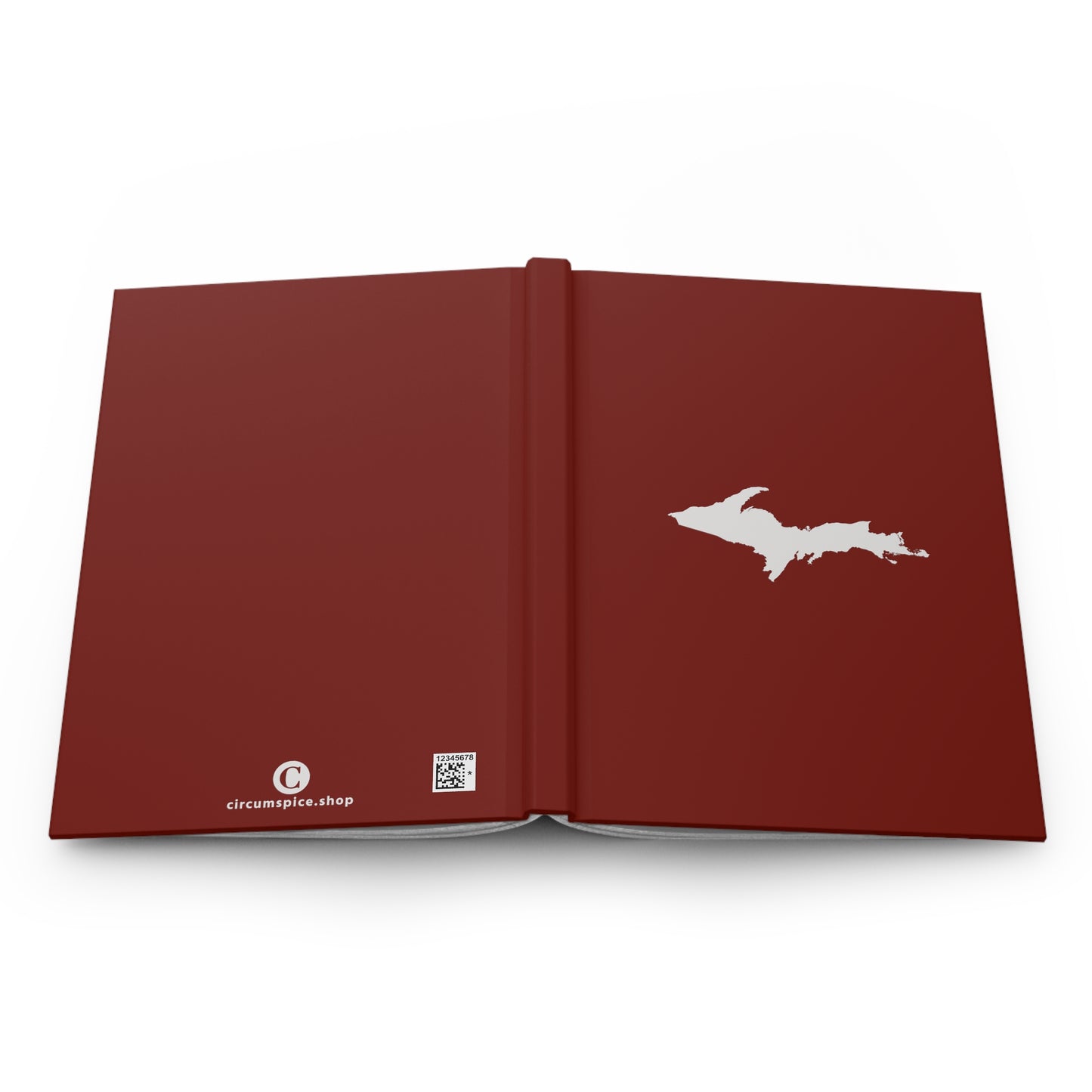 Michigan Upper Peninsula Hardcover Journal (Cherryland Red w/ UP Outline) | Ruled - 150pgs