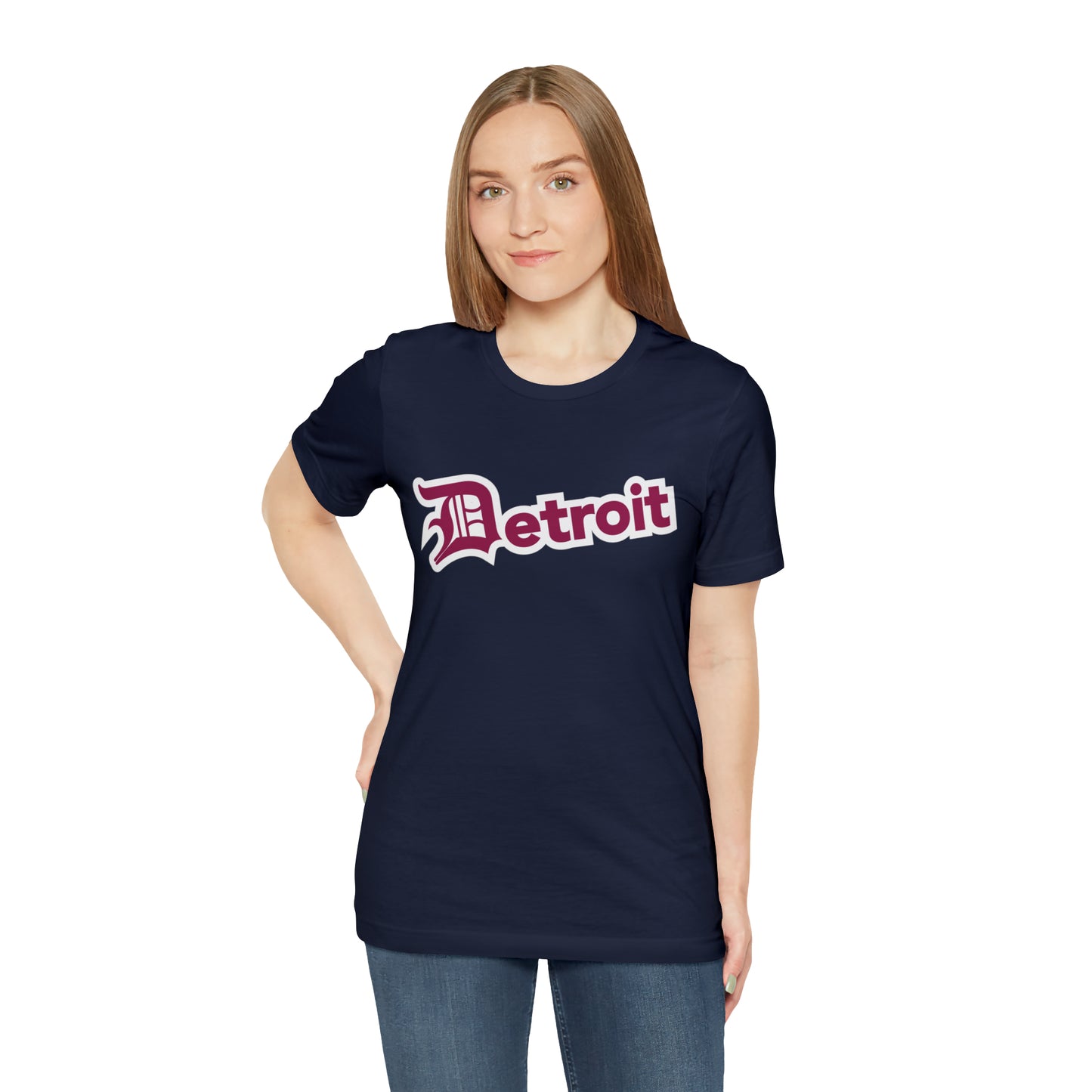 'Detroit' T-Shirt (Ruby Red w/ Old English 'D') | Unisex Standard