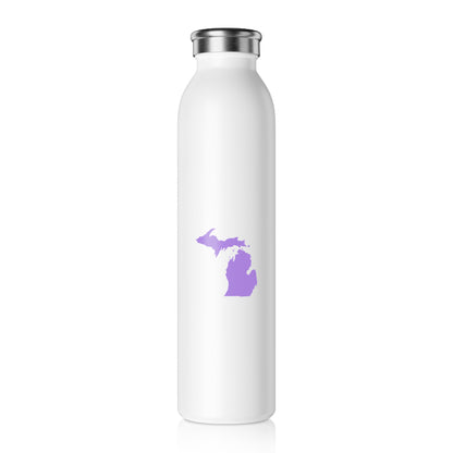 Michigan Water Bottle (w/ Lavender Outline) | 20oz Double-Walled