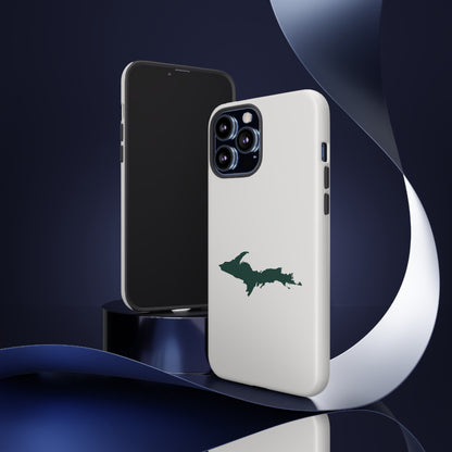 Michigan Upper Peninsula Tough Phone Case (Birch Bark White w/ Green UP Outline) | Apple iPhone