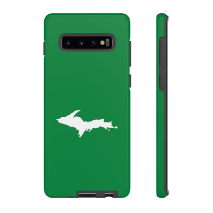 Michigan Upper Peninsula Tough Phone Case (Mackinac Bridge Green w/ UP Outline) | Samsung & Pixel Android