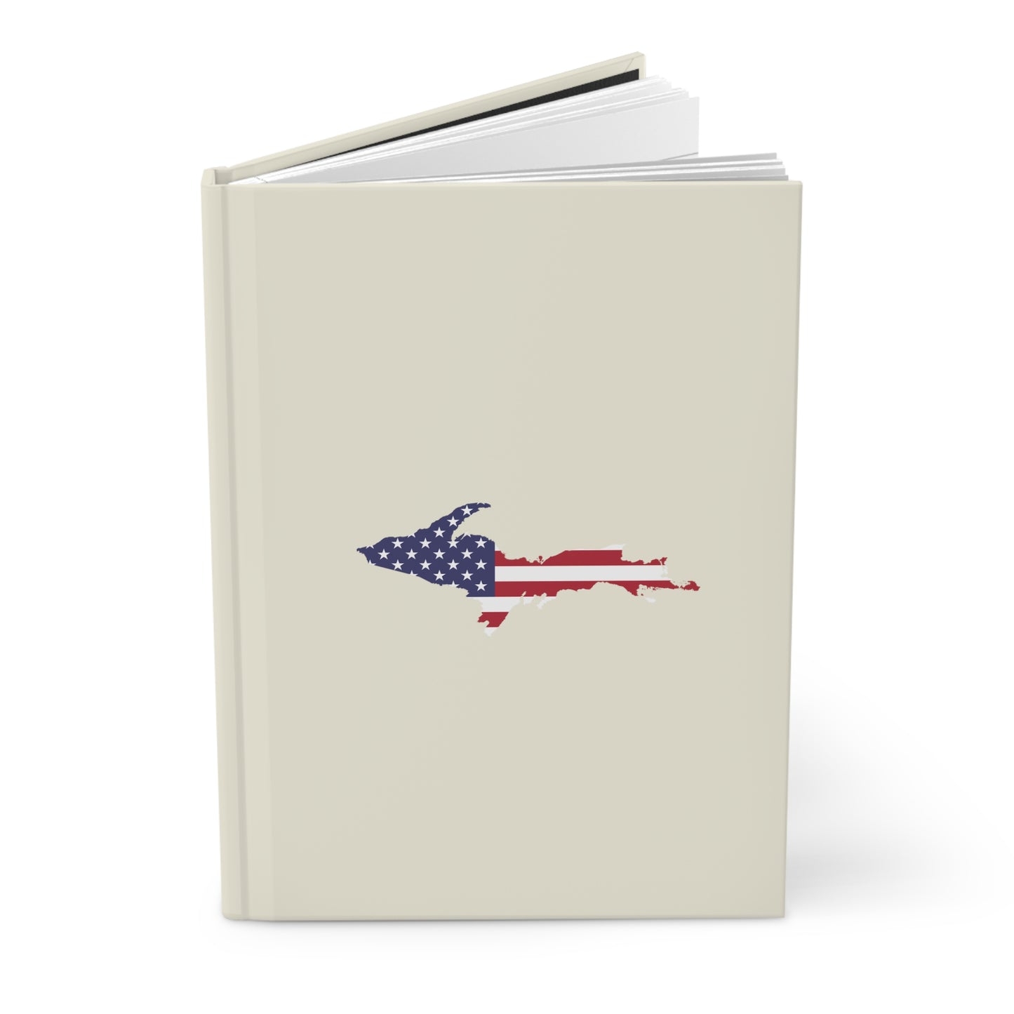 Michigan Upper Peninsula Hardcover Journal (w/ UP USA Flag) | Ruled - Ivory White