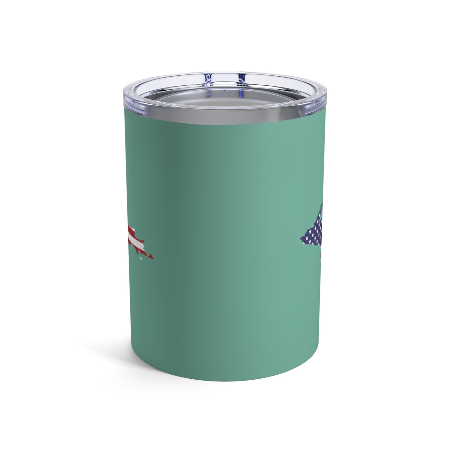 Michigan Upper Peninsula Tumbler (w/ UP USA Flag) | Metallic Mint Green - 10oz