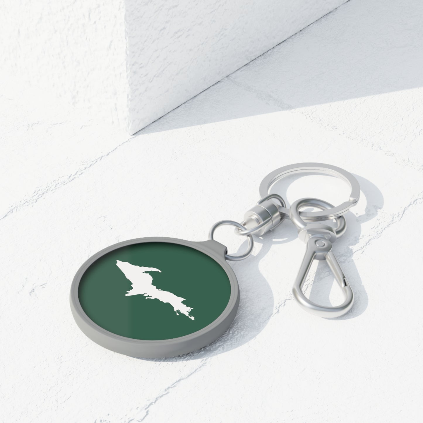 Michigan Upper Peninsula Keyring (w/ UP Outline) | Ginger Ale Green