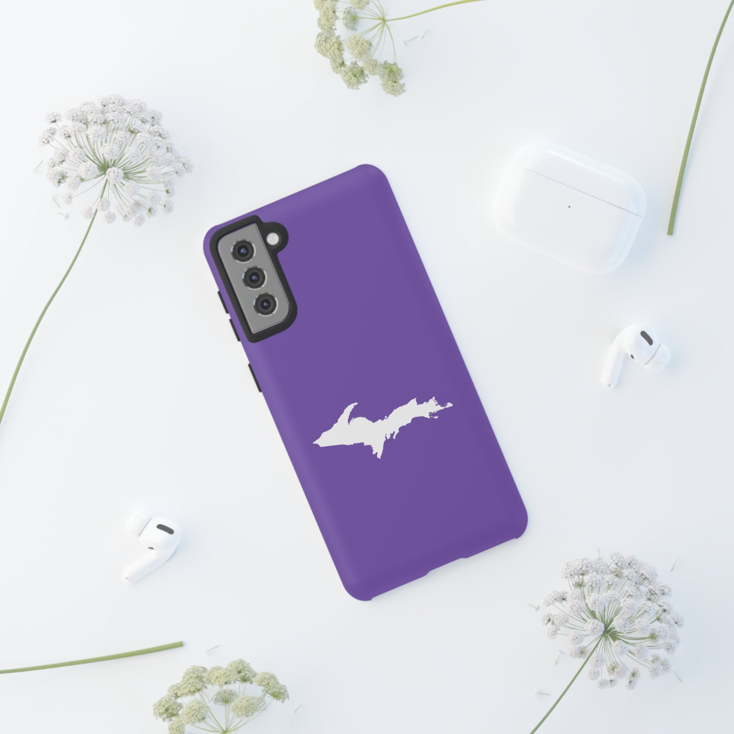 Michigan Upper Peninsula Tough Phone Case (Lake Iris w/ UP Outline) | Samsung & Pixel Android