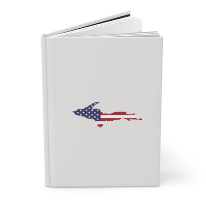 Michigan Upper Peninsula Hardcover Journal (w/ UP USA Flag) | Ruled - Birch Bark White