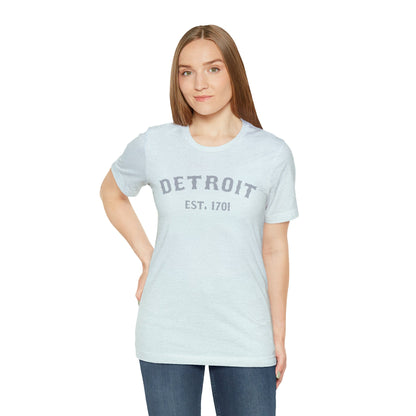 Detroit EST. 1701' T-Shirt (Silver Ballpark Font) | Unisex Standard