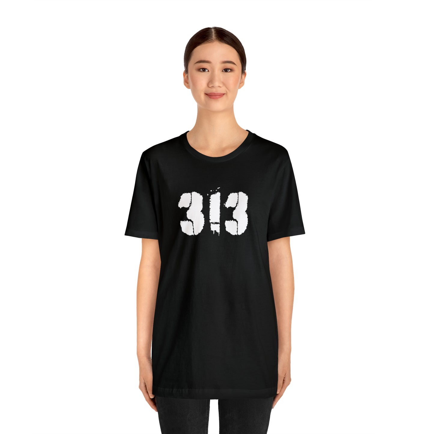 Detroit '313' T-Shirt (Spray Stencil Font) | Unisex Standard Fit