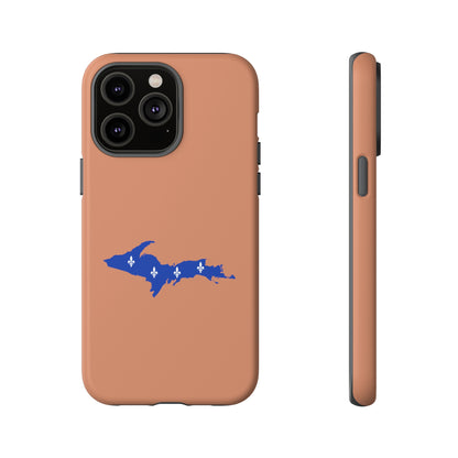 Michigan Upper Peninsula Tough Phone Case (Copper Color w/ UP Quebec Flag Outline) | Apple iPhone