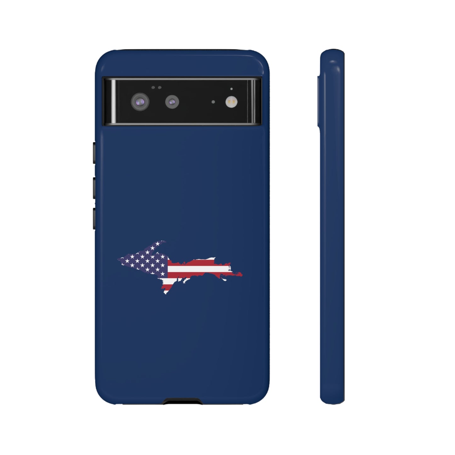 Michigan Upper Peninsula Tough Phone Case (Old Glory Blue w/ UP USA Flag Outline) | Samsung & Pixel Android