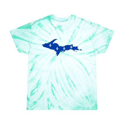 Michigan Upper Peninsula Tie-Dye T-Shirt (w/ UP Quebec Flag) | Unisex Cyclone