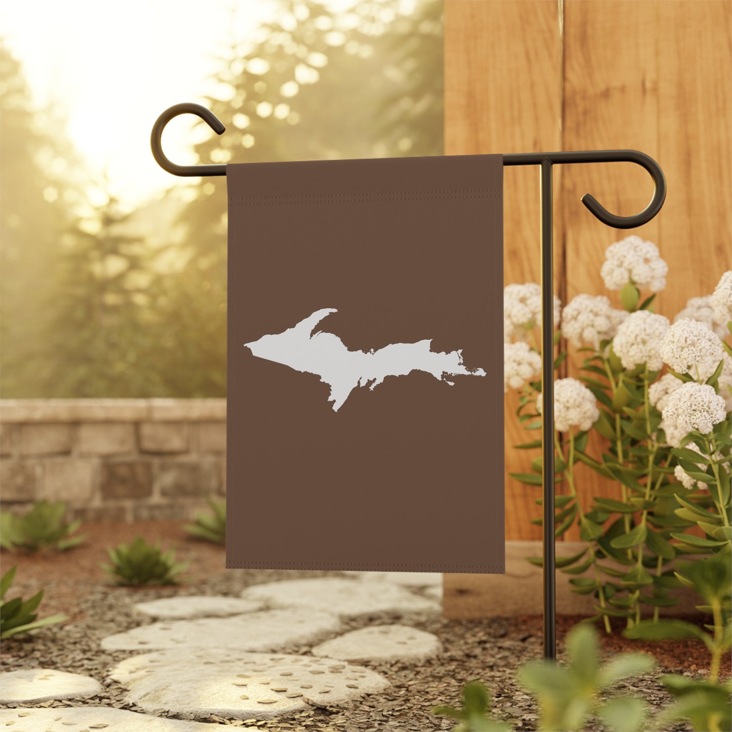 Michigan Upper Peninsula Home & Garden Flag (w/ UP Outline) | Coffee Color