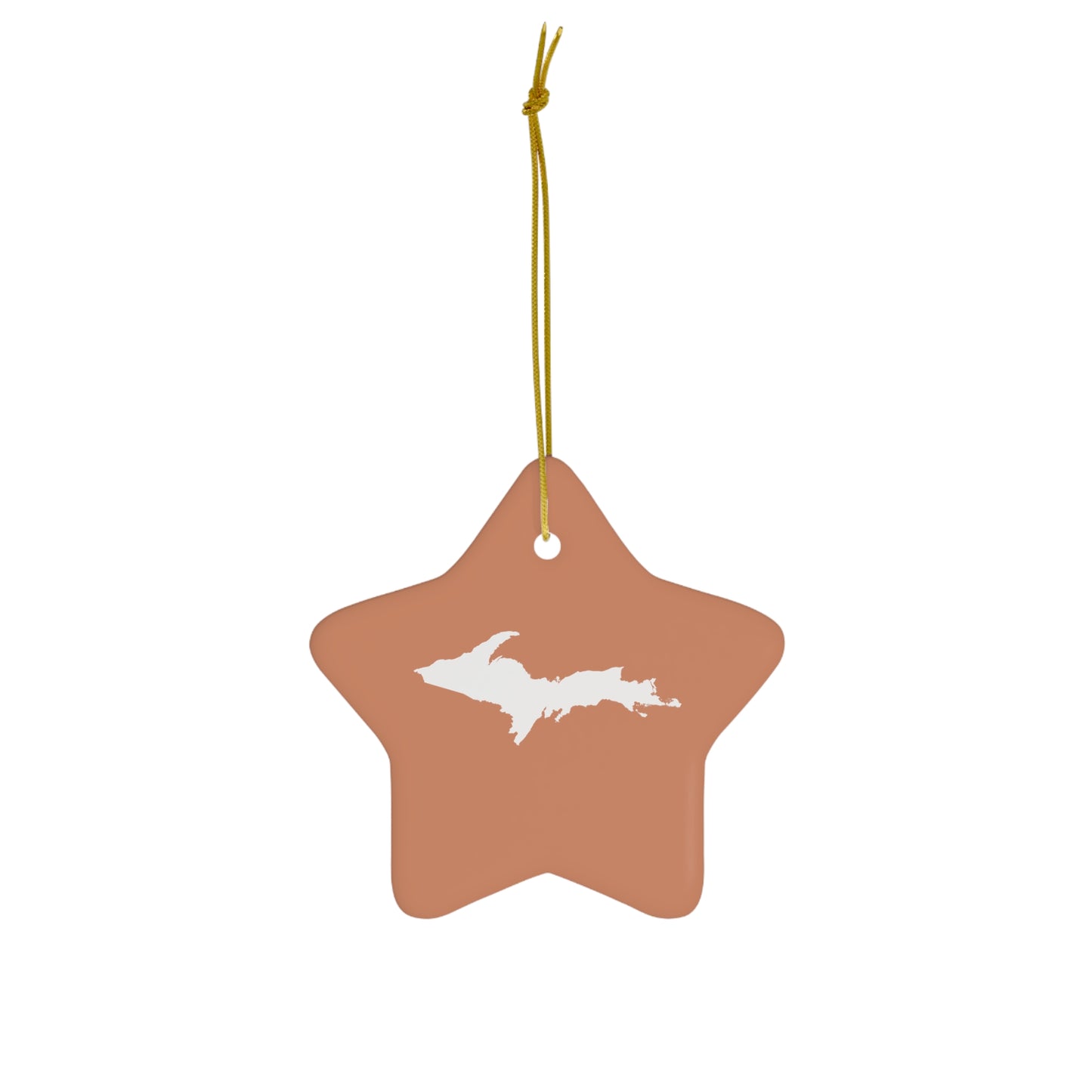 Michigan Upper Peninsula Christmas Ornament (Copper Color) | Ceramic - 4 Shapes