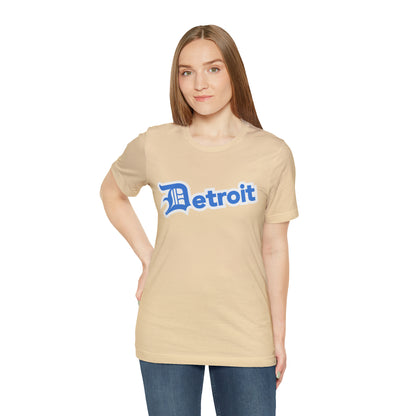 'Detroit' T-Shirt (Azure w/ Old English 'D') | Unisex Standard