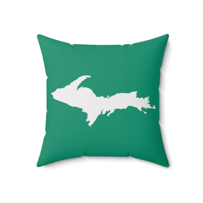 Michigan Upper Peninsula Accent Pillow (w/ UP Outline) | Emerald Green