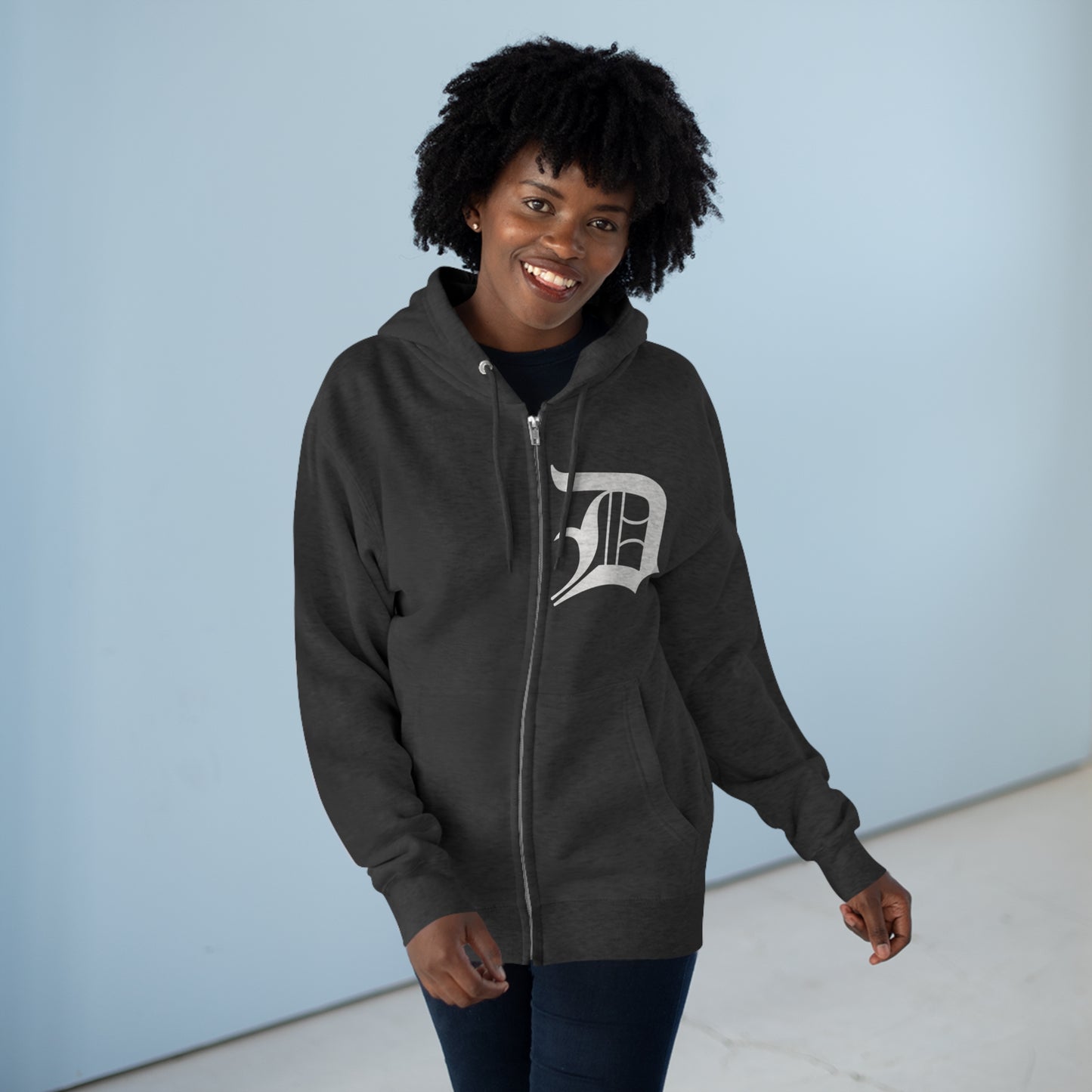 Detroit 'Old English D' Hoodie | Unisex Full Zip