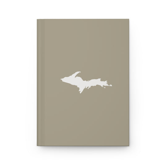 Michigan Upper Peninsula Hardcover Journal (Petoskey Stone Beige w/ UP Outline) | Ruled - 150pgs