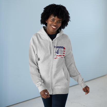 Detroit 'Old English D' Hoodie (Patriotic Edition) | Unisex Full Zip