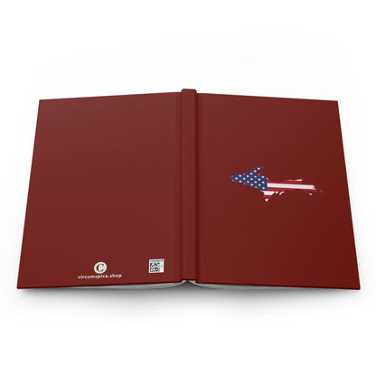 Michigan Upper Peninsula Hardcover Journal (w/ UP USA Flag) | Ruled - Cherryland Red