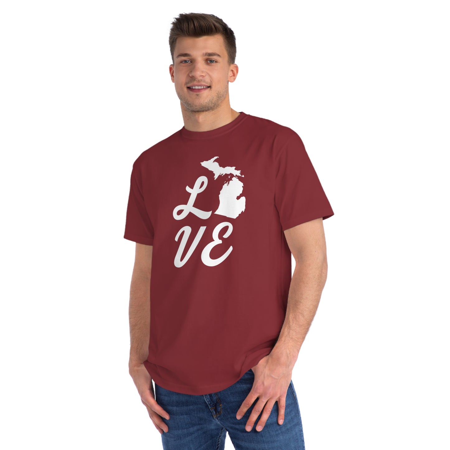 Michigan 'Love' T-Shirt (Script Font) | Unisex Organic