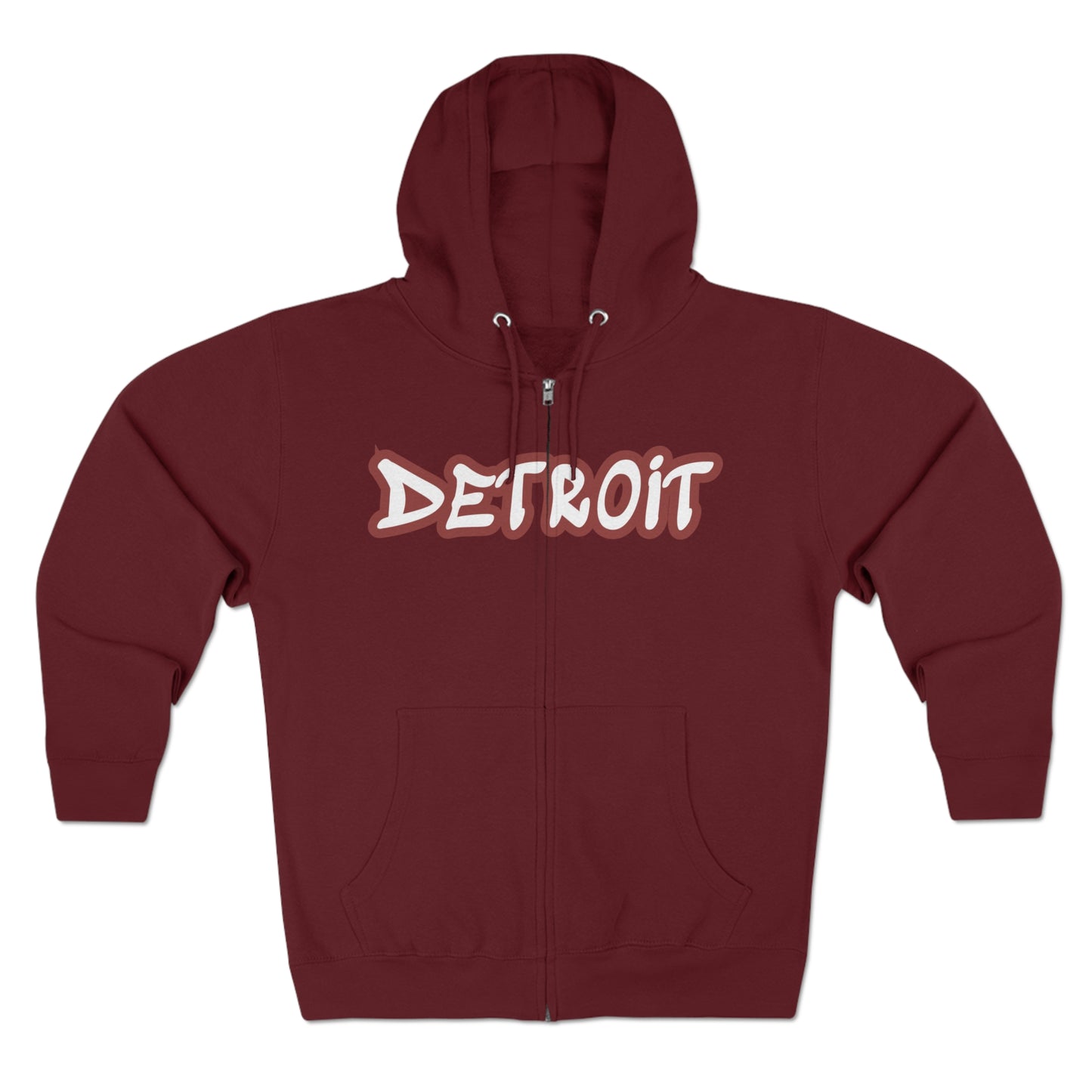 'Detroit' Hoodie (Ore Dock Red Tag Font) | Unisex Full Zip