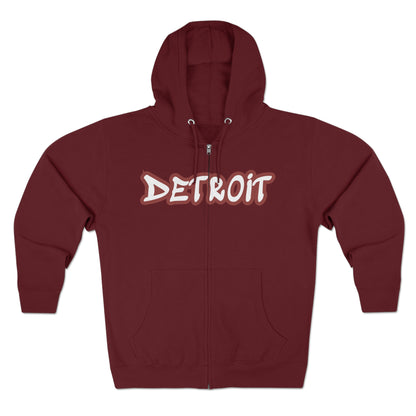 'Detroit' Hoodie (Ore Dock Red Tag Font) | Unisex Full Zip