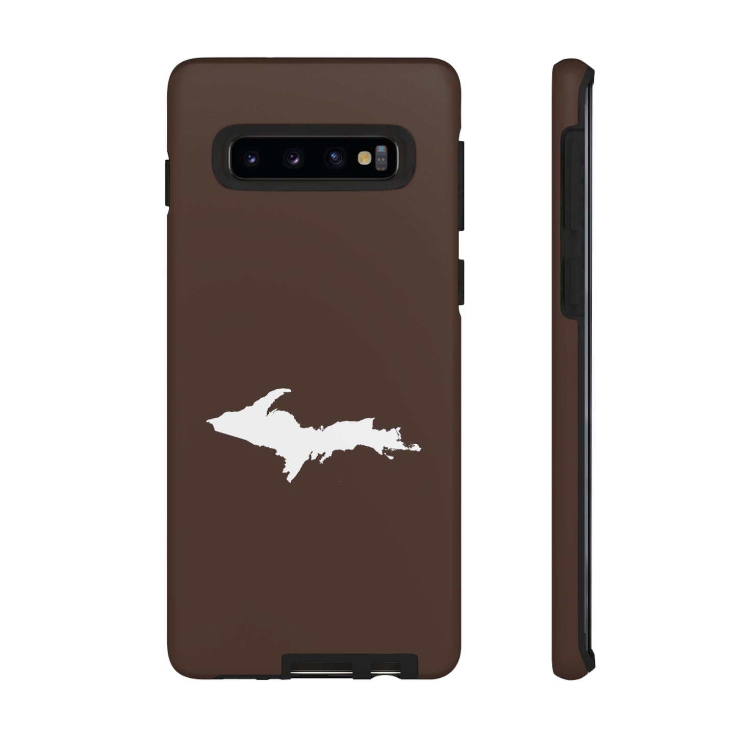 Michigan Upper Peninsula Tough Phone Case (Hickory Color w/ UP Outline) | Samsung & Pixel Android