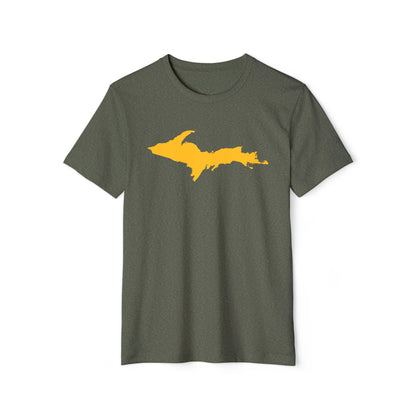 Michigan Upper Peninsula T-Shirt (w/ Gold UP Outline) | Unisex Recycled Organic